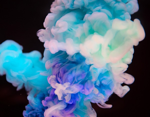 Picture of colored smoke with a black background