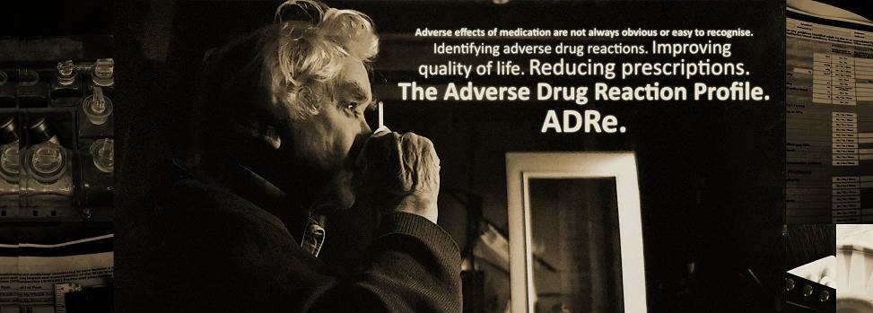Image of elderly man and text explaining the benefits of adverse drug reaction profiles.