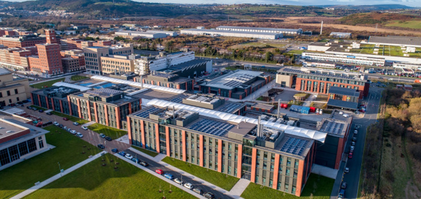 An aerial view of Swansea University's Bay Campus where the symposium will be held on September 18