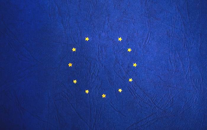 European Union flag with one star missing.
