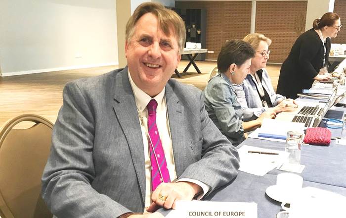 Professor Michael Draper, from the University’s Hillary Rodham Clinton School of Law, representing the Ethics Transparency and Integrity in Education Platform (ETINED) of the Council of Europe at conference in Cyprus