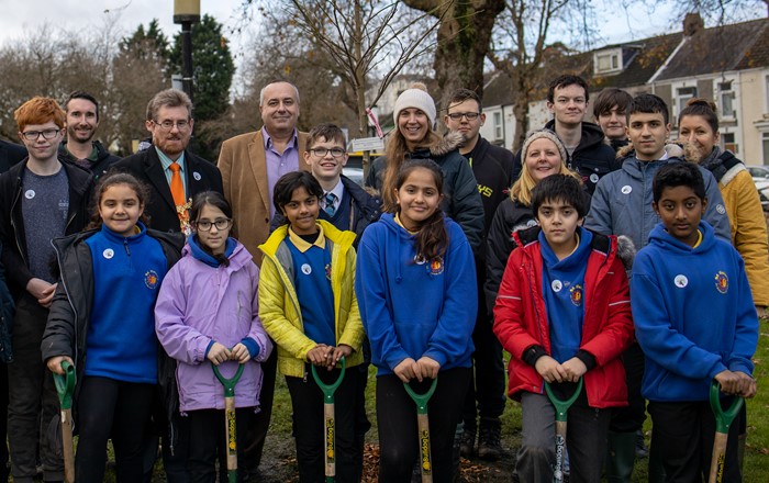 University and Swansea Tree Forum plant trees for National Tree Week
