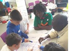 Zambian teachers working with Swansea pupils