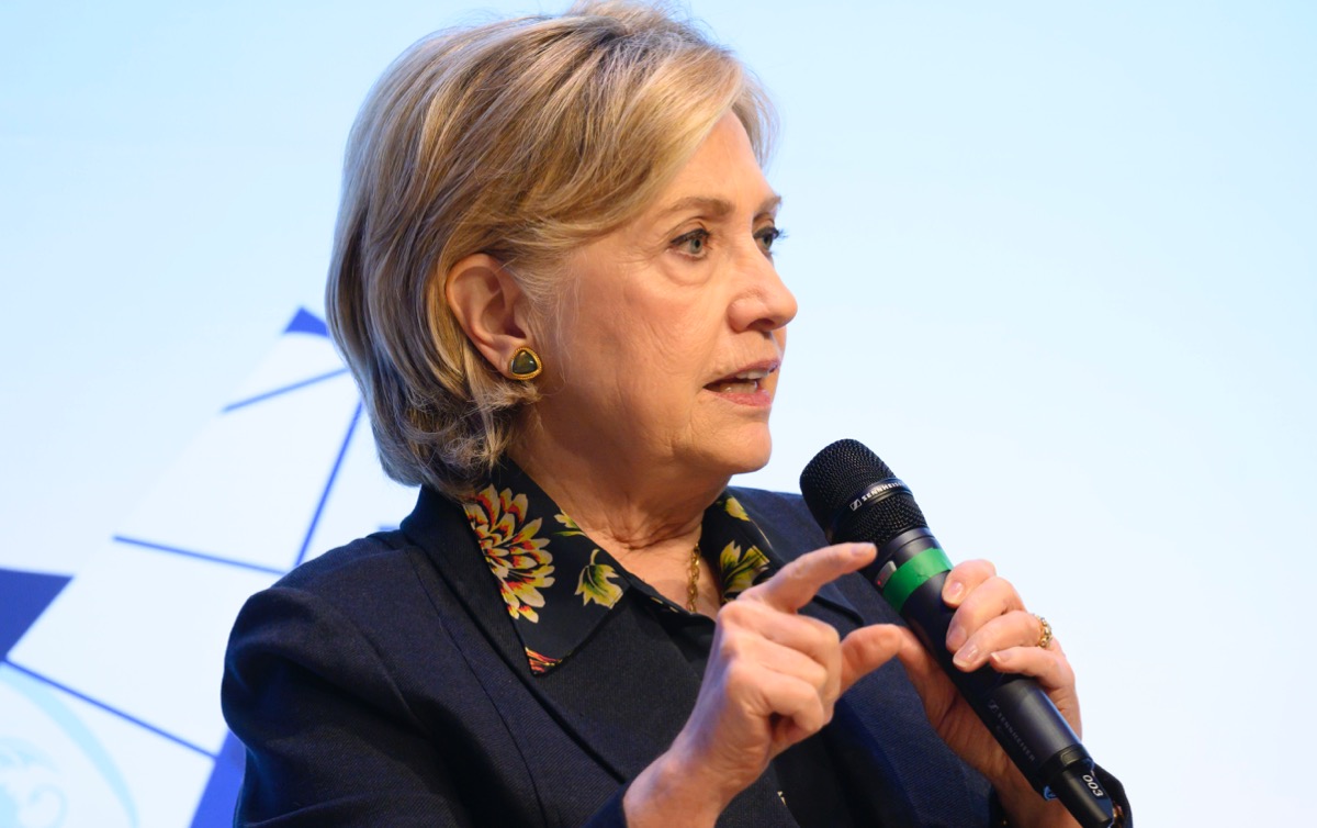 Hillary Rodham Clinton speaking at Swansea University