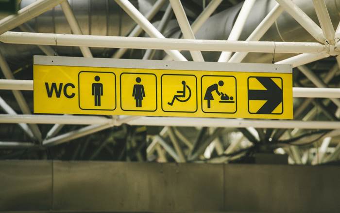 Toilet signs at airport