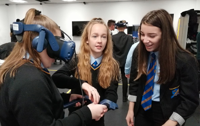 School pupils putting VR technology to the test