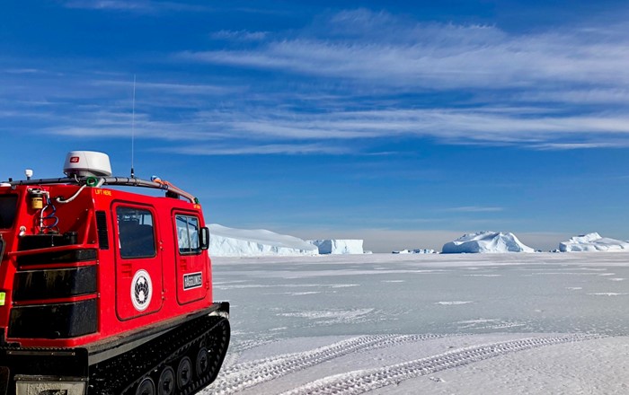  A Haeglund over-snow vehicle used by Antarctic researchers for fieldwork