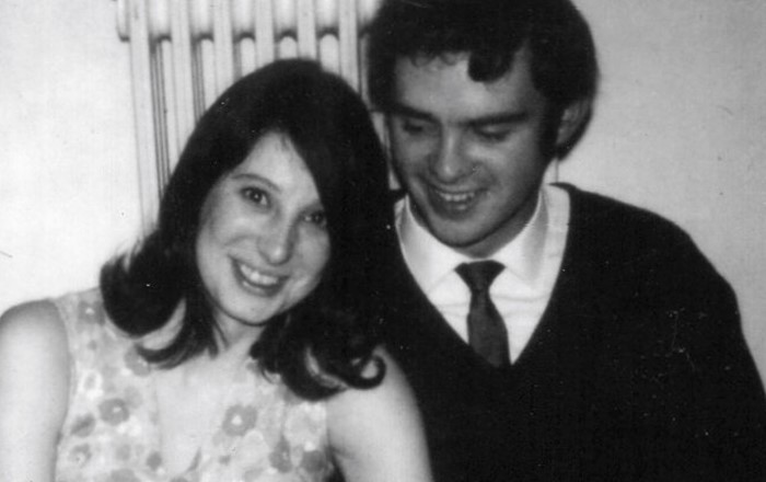 Bob and Sandra Cuthill, who met when they were both students at Swansea, pictured as they celebrated their engagement.