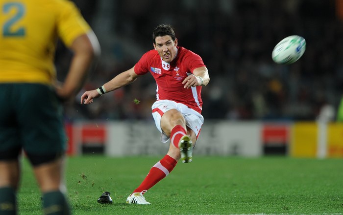 James Hook playing for Wales v Australia: he is to become the Swansea University rugby attack coach. (Huw Evans Picture Agency)