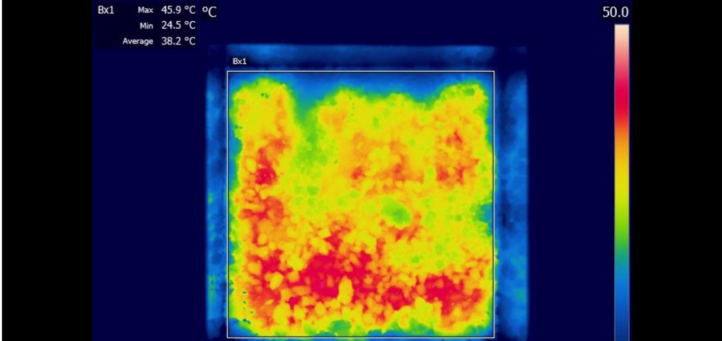 Heat storage: thermography shows the distribution of heat generated by Salt in Matrix materials, which can store thermal energy indefinitely
