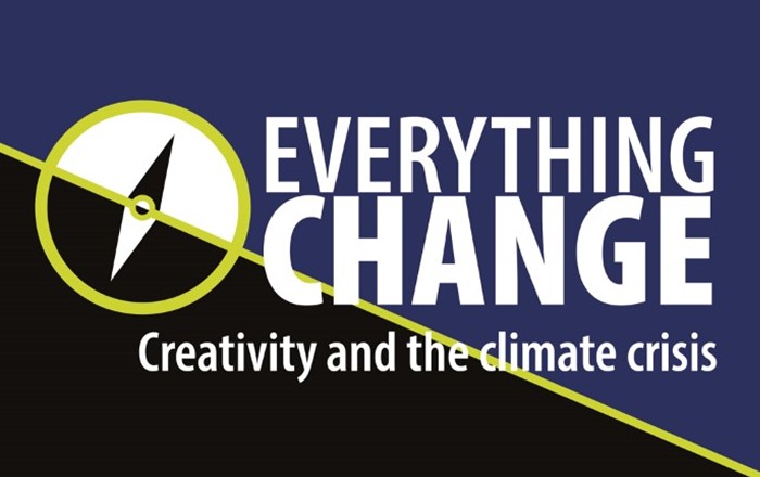 A graphic featuring the event logo and the following text: Everything Change | Creativity and the climate crisis.