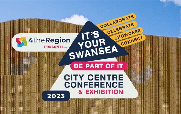 Swansea conference event poster showing the Swansea Arena.