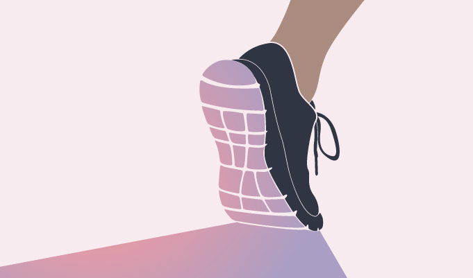 An illustration of a person's foot running