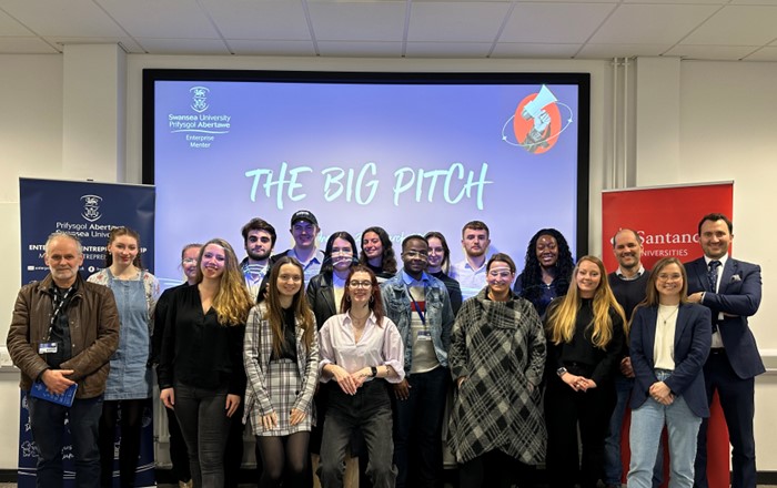 A group photo of the Big Pitch Competition participants and judging panel.