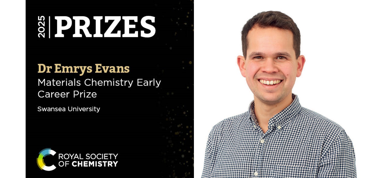 Dr Emrys Evans of Swansea University chemistry department, who has won the Materials Chemistry Early Career Prize from the Royal Society of Chemistry