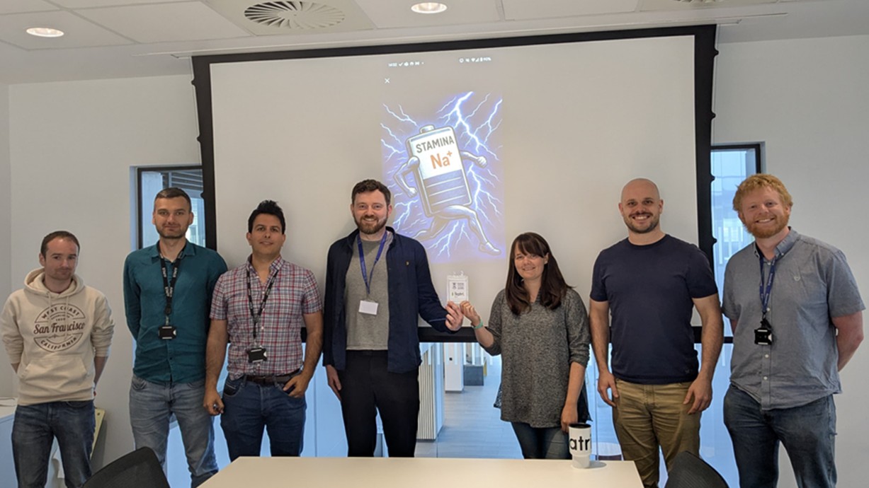 From left to right: Dr Darren Ould, Dr Marcin Orzech, Dr Sajad Kiani, and Dr Ashley Willow of Swansea University, alongside Dr Emma Freeman, Dr Brent De Boode, and Dr Dan Jones from Batri Ltd — key members of the collaborative team driving the innovative StamiNa project forward.