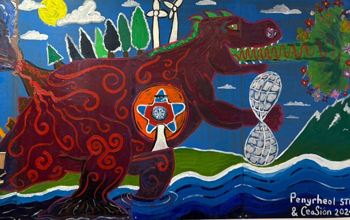 Ysgol Penyrheol STF (Specialist Teaching Facility)'s eco-warrior, which they have now incorporated into their Ancient Greek scheme of work, is a mythical creature that the gods have sent down to address climate change. Credit Ysgol Penyrheol STF (Specialist Teaching Facility).
