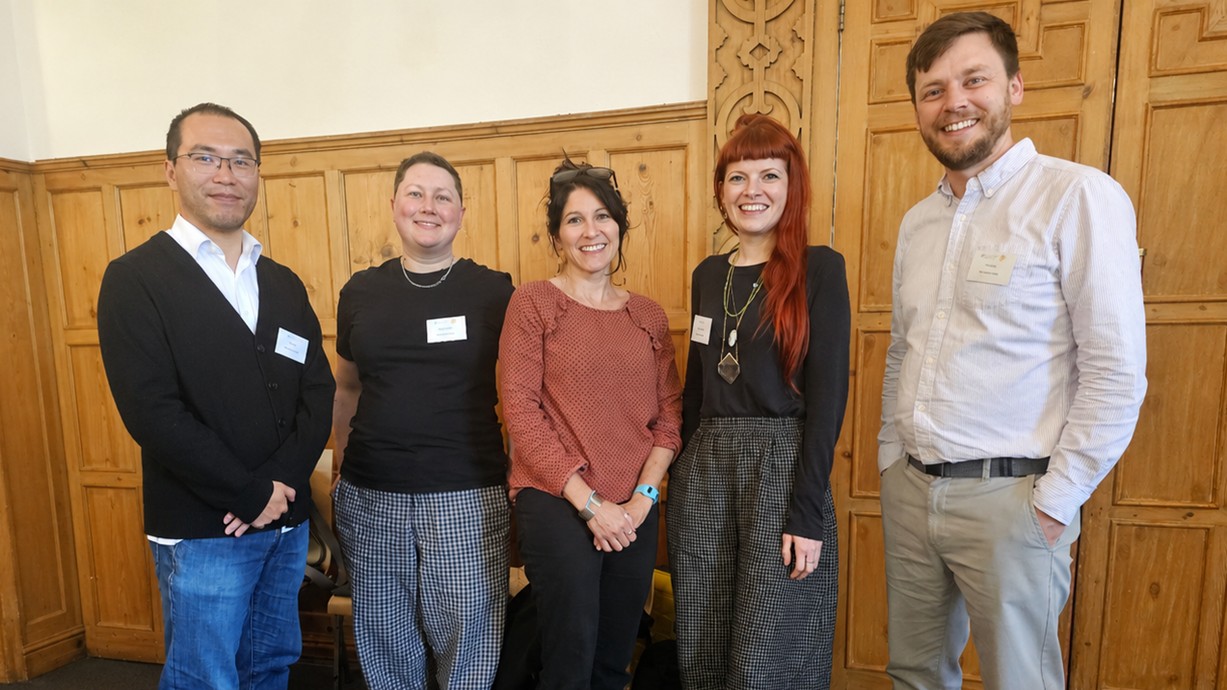 Five Swansea University researchers have been named among Wales’s most promising emerging talent as part of the 2026 Welsh Crucible cohort. (L-R Dr Yang Liu, Dr Laura Seymour, Dr Maria Cheshire-Allen, Dr Charlotte Jones and Dr Tom Avery.)