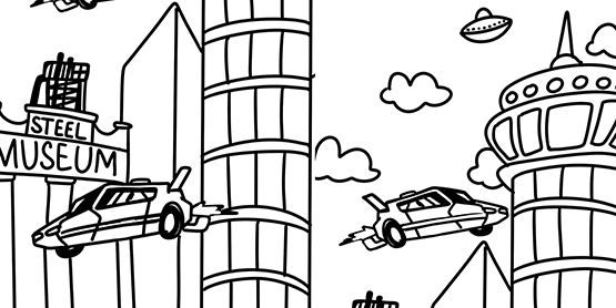 graphic of flying cars