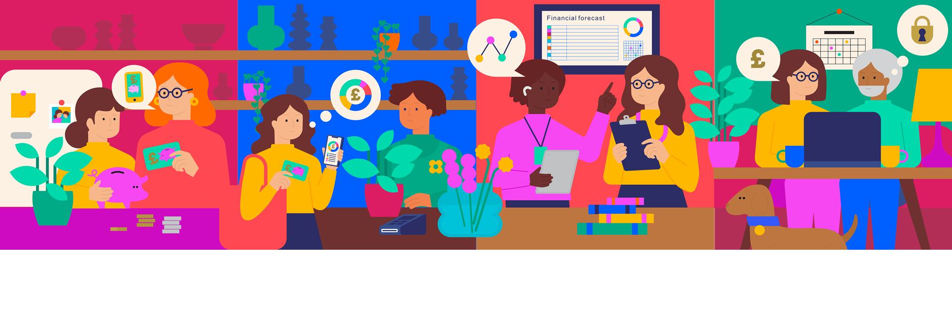 cartoon images of people working together
