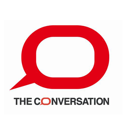 red speech bubble saying The Conversation