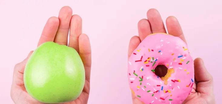 Doughnut and apple image