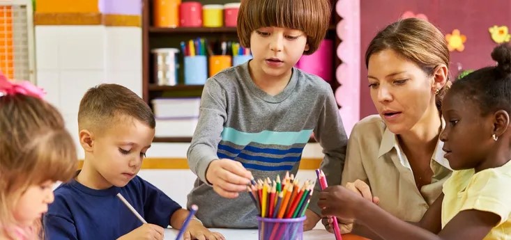 Children and teacher image