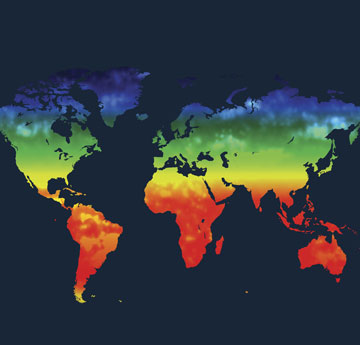 Heat map of Earth