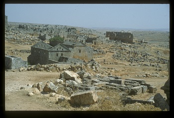 photograph of ruins in a desert