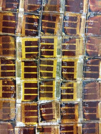 Broken solar cells assembled together