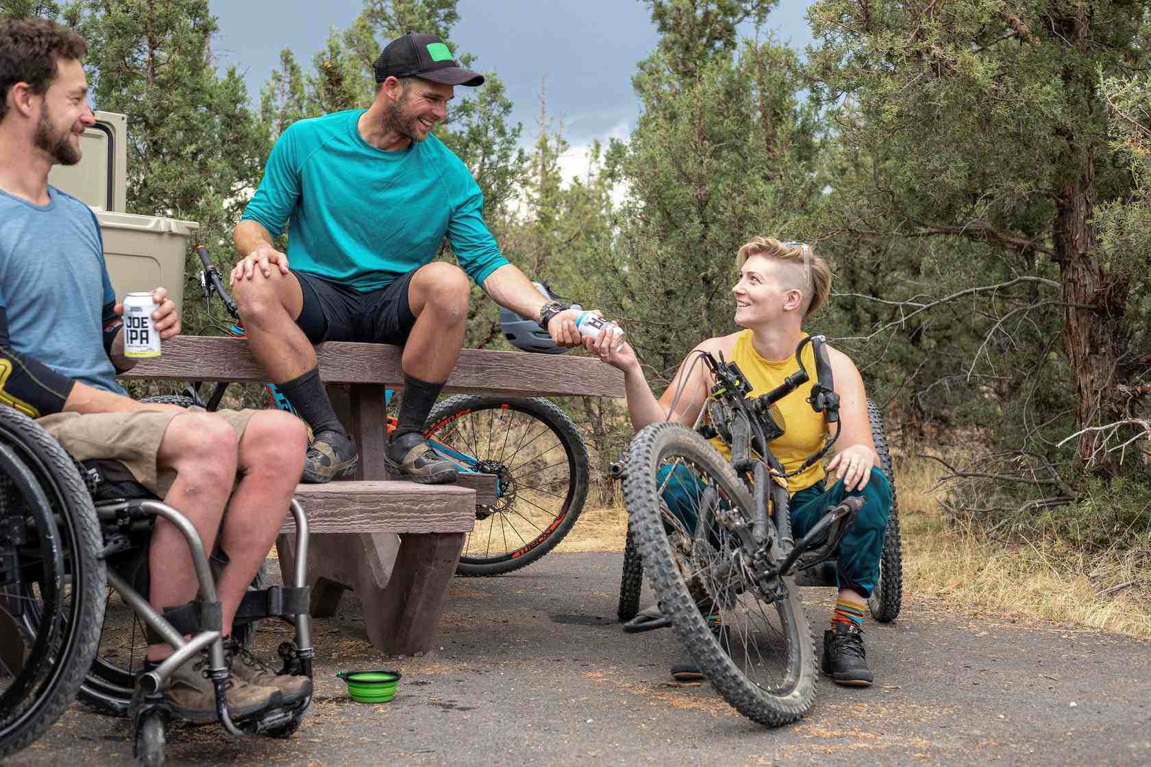 People with disabilities on bikes