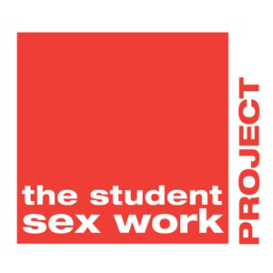 The student sex work project written on a red square