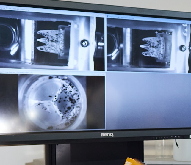 Biomedical images on a screen