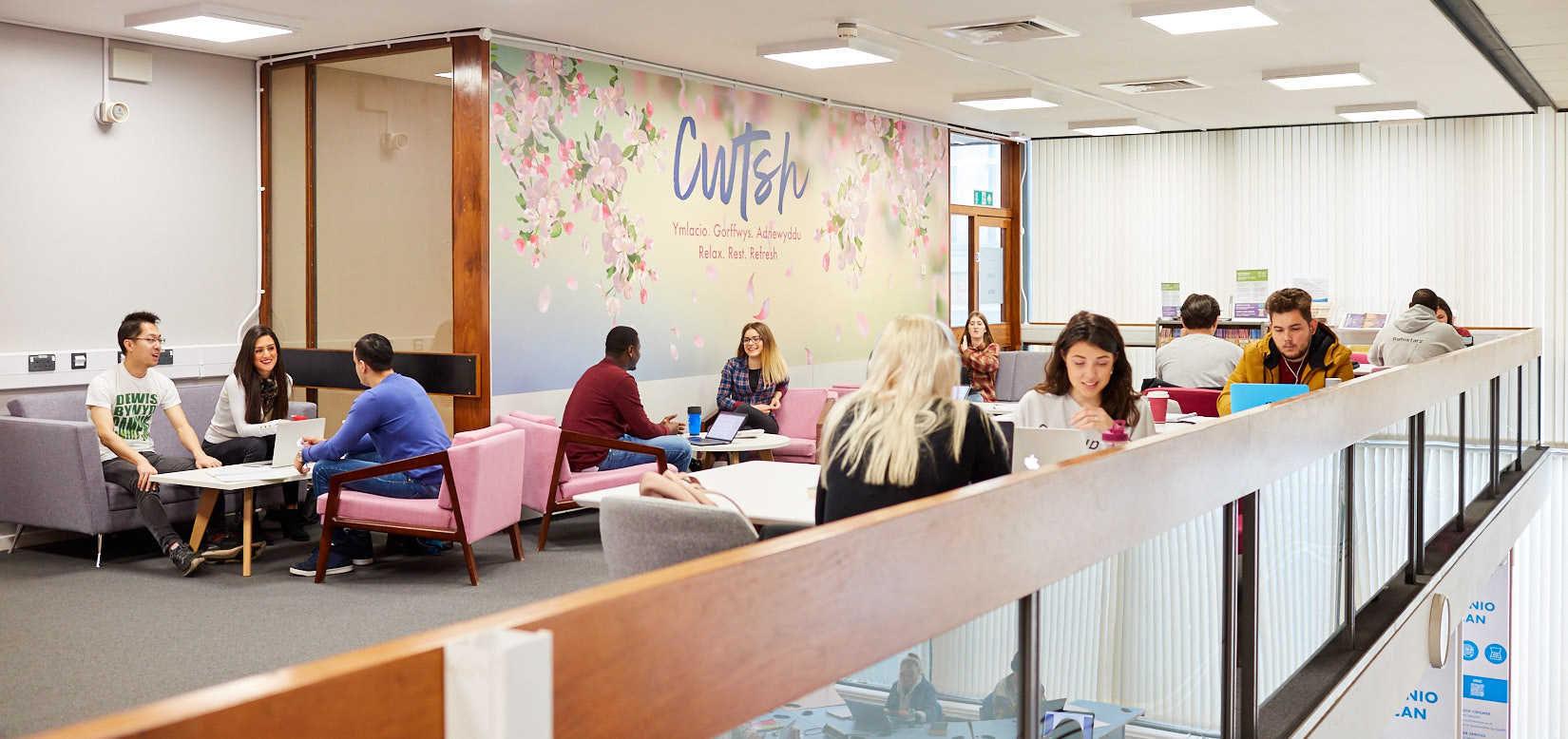 Students in the library