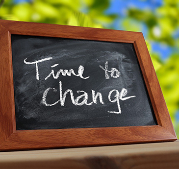 Pixabay image: Gerd Altmann - Chalkboard with words 'Time to change'