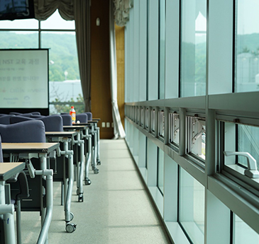 Rows of seats and windows