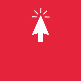 'Click here' red and white icon