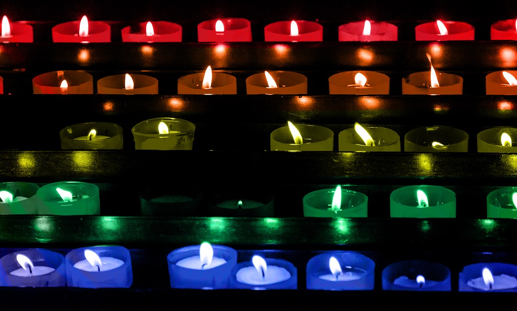 colourful votive candles