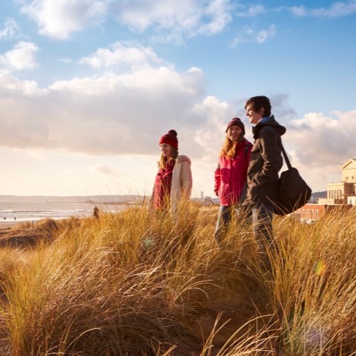 Students on beach
