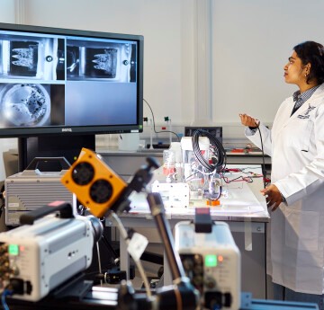 A student in a lab