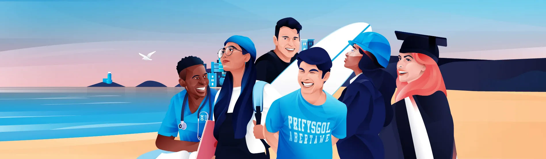 An animated image of a selection of students