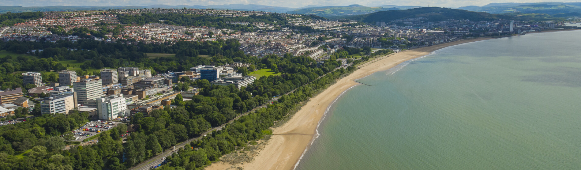 Swansea university aerial image