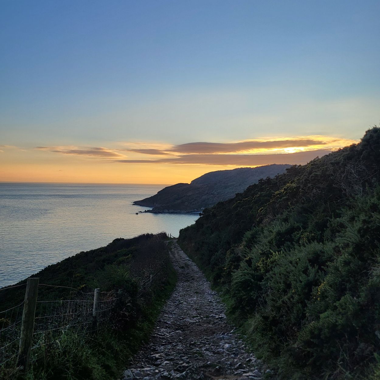 Langland at sunset. View over the Bristol Channel. 