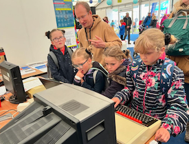 Children by the computers