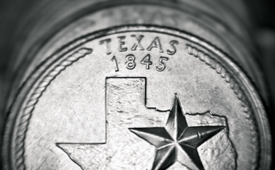 Quarter coin from Texas