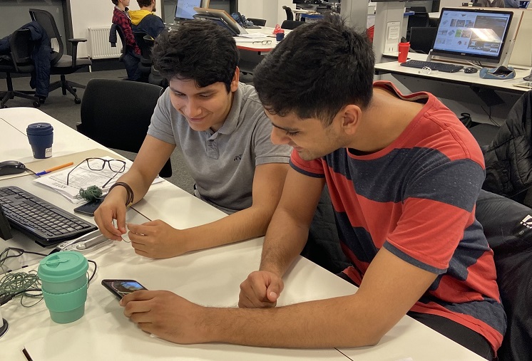 Students working on a prototype