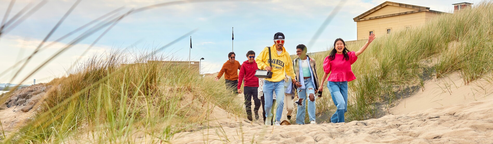 Students on the beach