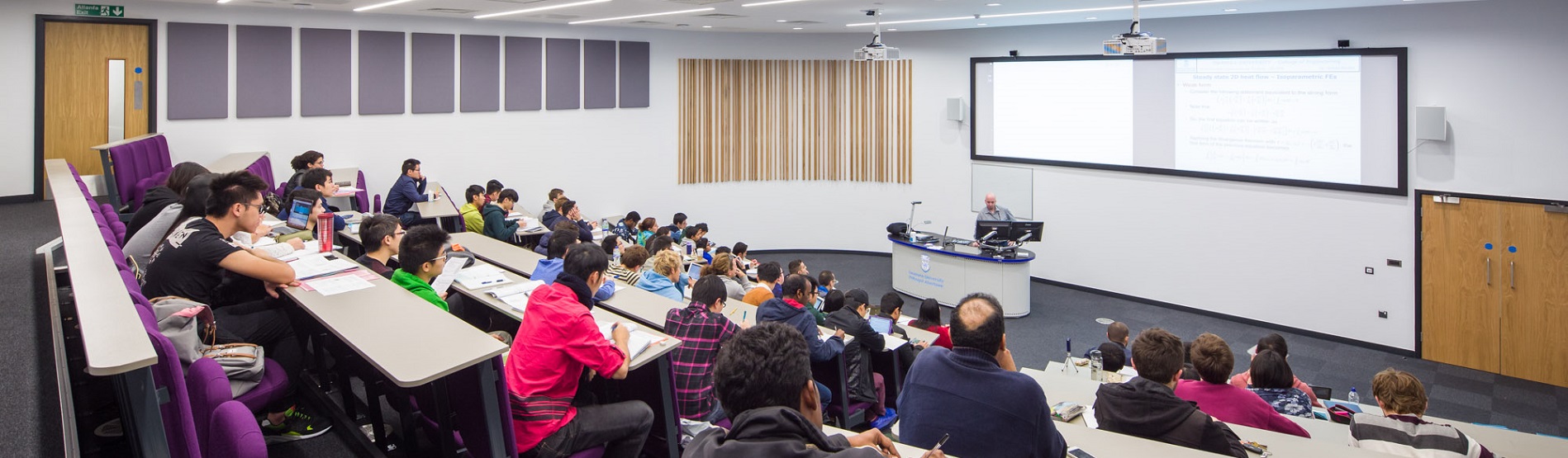 Lecture hall with students