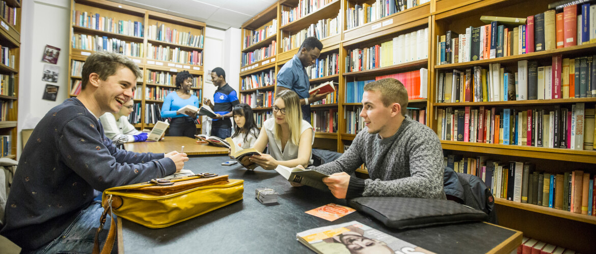 Students in library