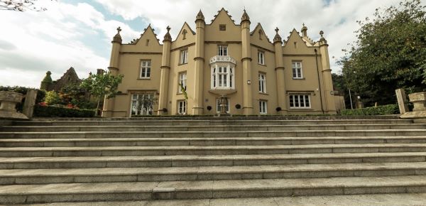 Singleton Abbey with steps leading up to the entrance
